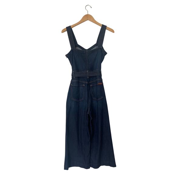 7 For All Mankind Culotte Denim Jumpsuit Size 28 - Picture 5 of 6